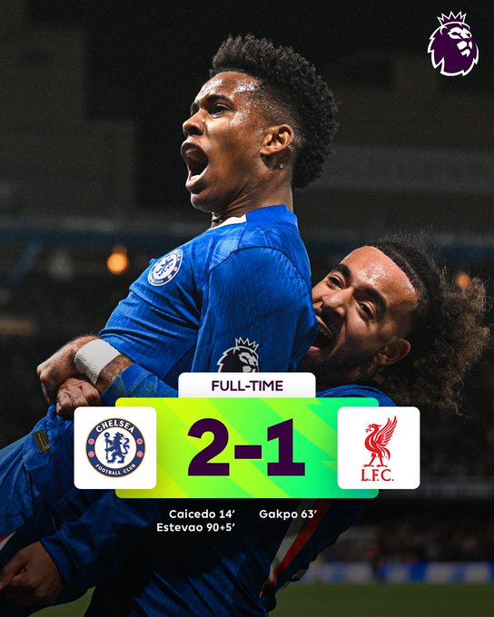 绝杀,利物浦3连败!切尔西2-1利物浦:埃斯特旺补时绝杀