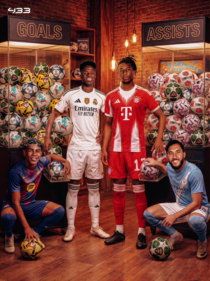 五大联赛本赛季两双球员--维尼修斯，奥利塞、亚马尔、谢尔基