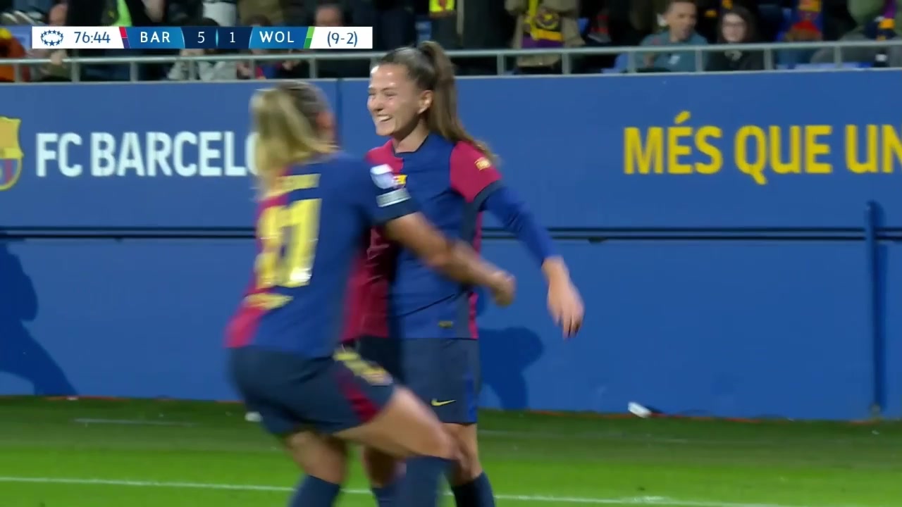 集锦】欧冠女足-皮娜双响巴萨女足6-1狼堡女足总比分10-2晋级-24VS直播